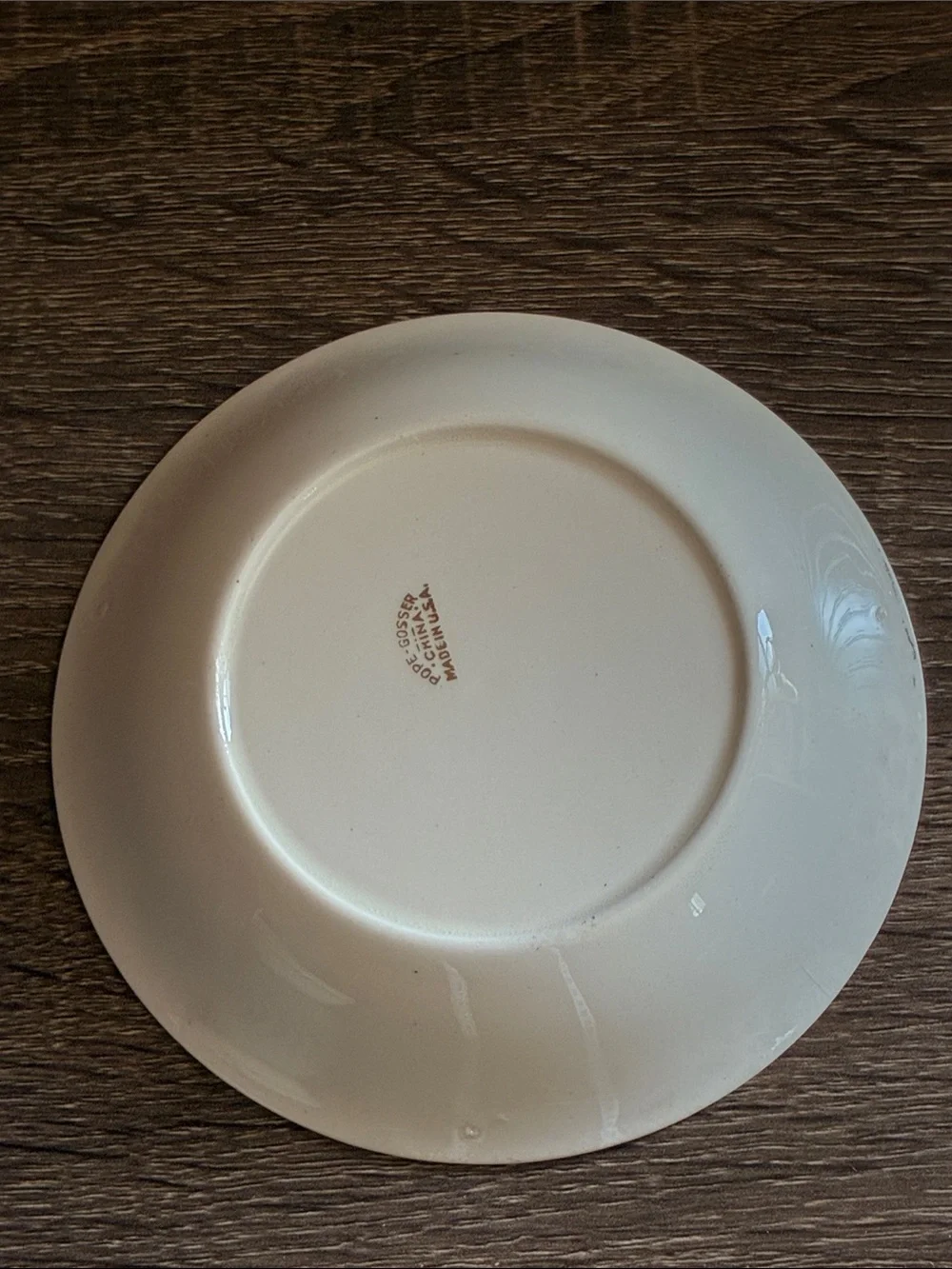 4 Vintage Pope Gosser Floral Fruit Basket Accent Side Plate WhiteGold Trim
